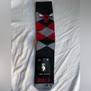 New Chicago Bulls Argyle Socks. Size Large.